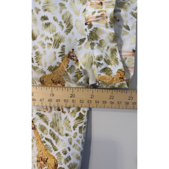 Jane & Delancey Womens Small Giraffe Blouse Button Front Short Sleeve Safari NWT - Picture 7 of 10